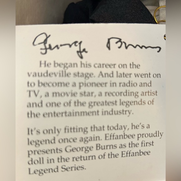 George Burns 100th anniversary collector figure by effanbee doll company - Picture 9 of 12